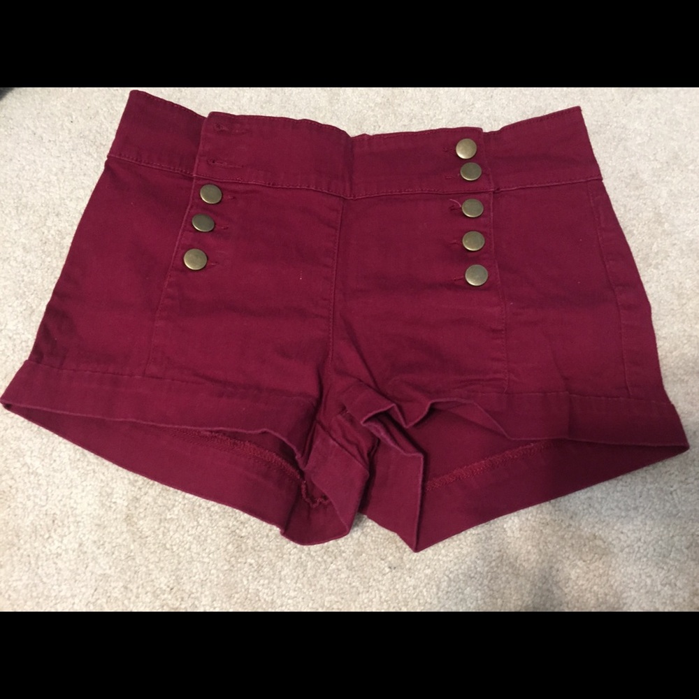 Button up red shorts!!